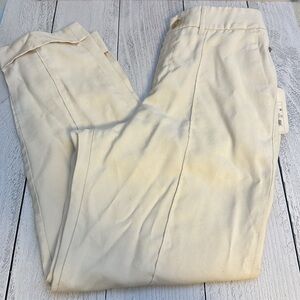 NWT A New Day Cream Tan Capri Trouser Pants Slacks Elastic Waist Relaxed Fit